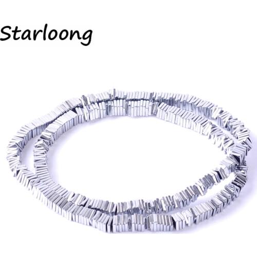 1pack/lot 4*4mm Natural stone multicolor bright square shape loose hematite beads for DIY jewelry necklace bracelet making