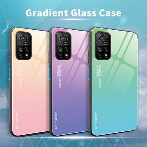Gradient Case For Xiaomi Redmi Note 10 Pro Max Shockproof Cover for Xiaomi Redmi Note 10 Pro MI 10T Pro Lite Case Tempered Glass