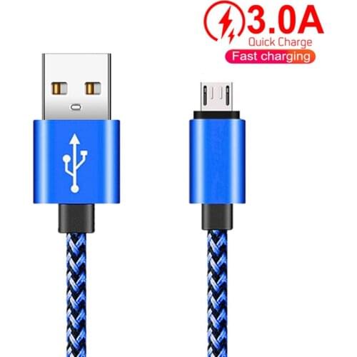 Quick Charge Micro USB data Cable for Samsung A10 LG Huawei Honor 7A Xiaomi Redmi alcatel ZTE Blade A7 A5 A3 Phone Charger cable