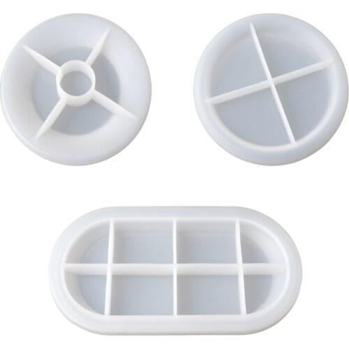 3 Pcs Crystal Epoxy Resin Mold Dish Tray Plate Casting Silicone Mould Set DIY Crafts Jewelry Ring Trinket Storage Container W0YA