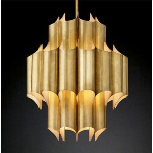 All-copper post-modern luxury chandelier Nordic Concise Hotel Club Bedroom Hong Kong-style luxury model room villa chandelier LE