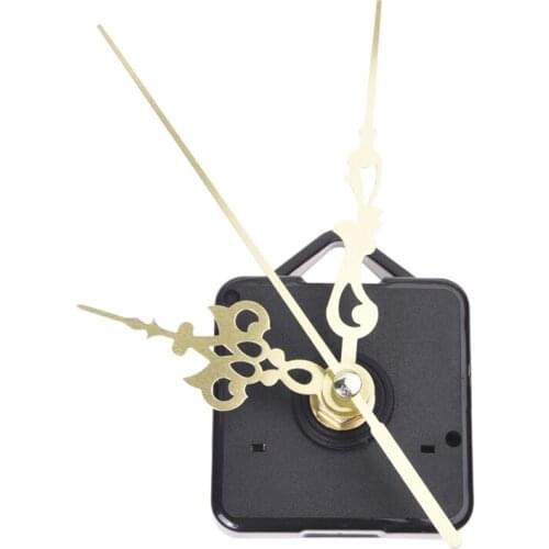 Third-hand quartz clock movement mechanism is golden in color