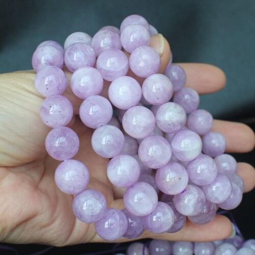 Natural Kunzite Round Beads 5-14mm Round Bracelet 6-7inch per Bracelet ,Real Gem stone ,100% Natural Guarantee