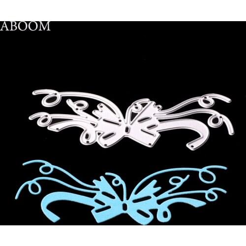 ABOOM New 1PC Bowknot Pattern Embossing Folder Decorative Cutting Dies Scrapbooking Album Photo Cut Die DIY Paper Tape Stencils