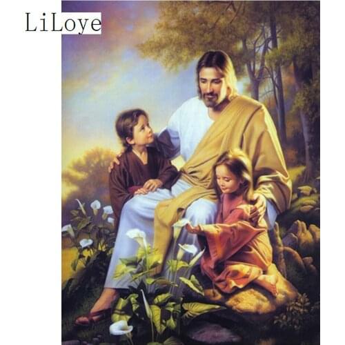 LI LOYE New DIY Resin Father and child Diamond Embroidery Icon Flower Pattern Set Cross Picture Crystal Rhinestones Decor FZ381