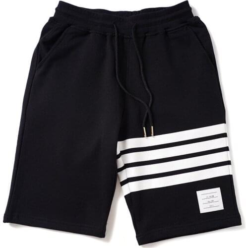 New Novelty high quality Men Comfortable Classic Striped Skateboard Street Cotton Casual Shorts Kanye Hip-hop Parkour #L27