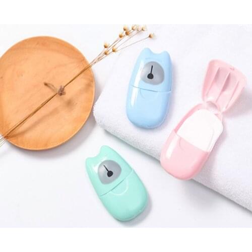 50pcs Disposable Boxed Paper Soap Travel Portable Hand Washing Box Scented Slice Sheets Mini Soap Paper Travel Makeup