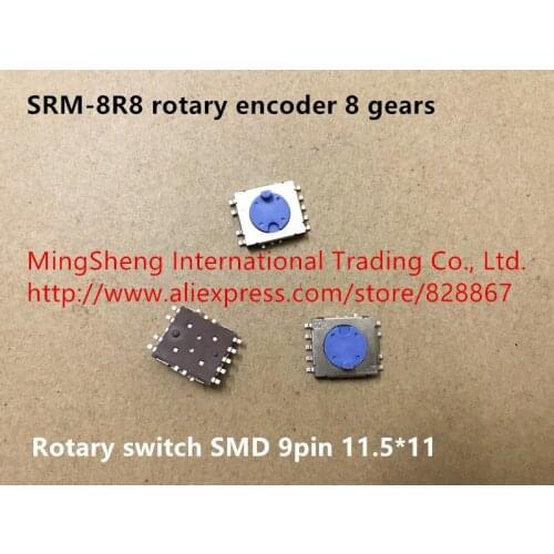Original new 100% import round DIP SRM-8R8 rotary encoder 8 gears rotary switch patch 9pin 11.5*11