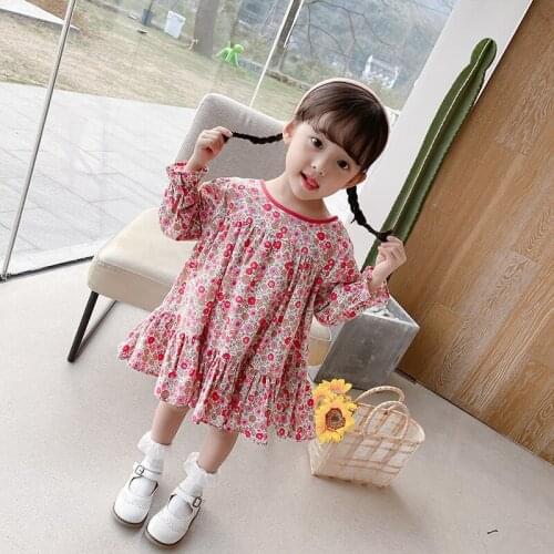 Spring newborn baby girl clothes floral dress for 1 2 3 4 5 T toddler girl baby clothing child birthday princess dresses dress