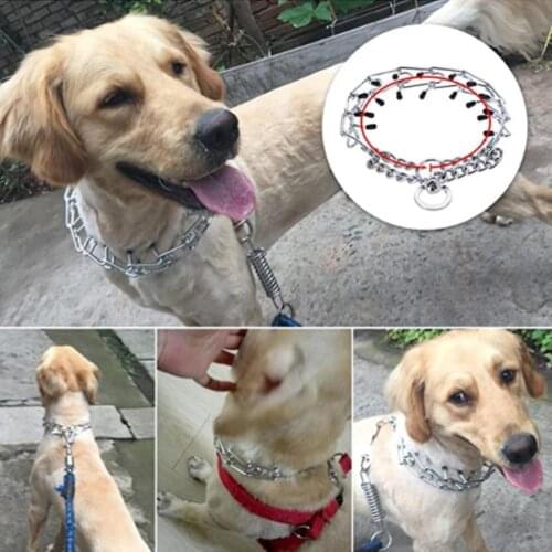 Strong Metal Dog Choke Collar Training Choke Chain Collars Steel Iron Dog Slip Collar For Small Medium Large Pet Dogs