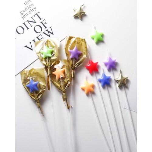 Birthday candles star cake decoration smokeless children