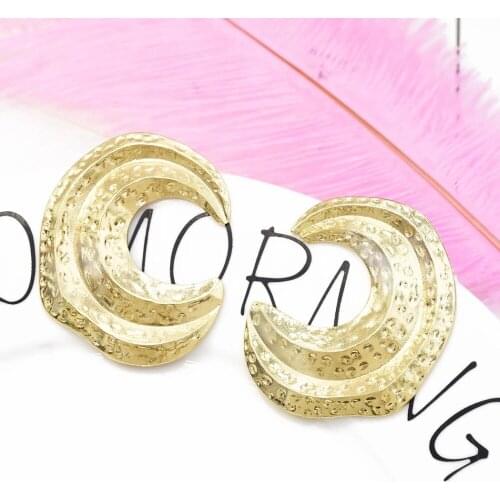 Unique Antique Golden color Metal Round African Head Stud Earrings For Women Lady Gifts Gypsy Turk Pendiendes Ethnic Jewelry