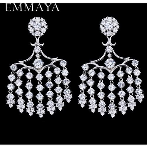 EMMAYA Brand New Brincos Earrings For Women 2018 New CZ Big Crystal Stud Earrings Female Gift Fashion Jewelry Gifts
