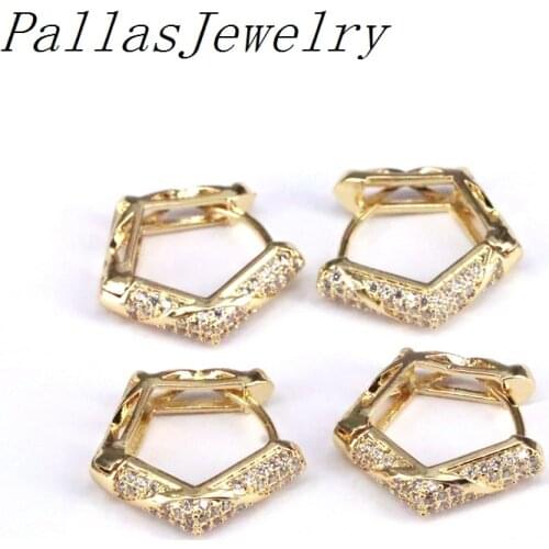 5Pairs Geometric CZ Zircon Micro Pave Earrings 2020 New Trendy Statement Hoop Earring Female Wedding Jewelry