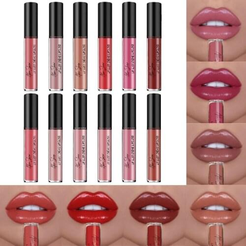 Allen Shaw Liquid Matte Moisturizing Cream Lip Gloss Long-lasting Vivid Glitter Shimmer Lipstick Lip Glaze Lips Tint TSLM1