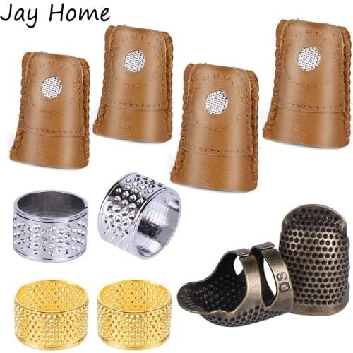 1PC Sewing Thimble Finger Protector Fingertip Thimble Adjustable Metal Shield Protector for Sewing Embroidery Needlework Craft