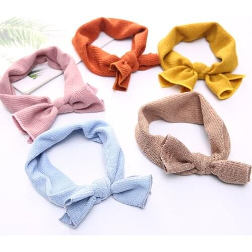 1pcs Knot Bow Nylon Headbands ,Cable Knit Wide Cotton Headwraps Soft Hairwear Christmas Hair Accessories for Girls Kids