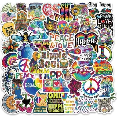 10/30/50/100PCS Retro Hippies Stickers Aesthetic Motorcycle Laptop Luggage Skateboard DIY Waterproof Sticker Decals For Kids Toy