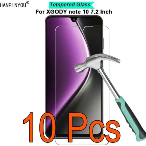 10 Pcs/Lot For XGODY note 10 7.2" 9H Hardness 2.5D Ultra-thin Toughened Tempered Glass Film Screen Protector Guard