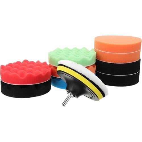 12pcs 125mm Buffing Waxing Sponge Polishing Pad Hand Tool Kit for Car Boat Polisher Polishing Buffing Auto Removes Scratches
