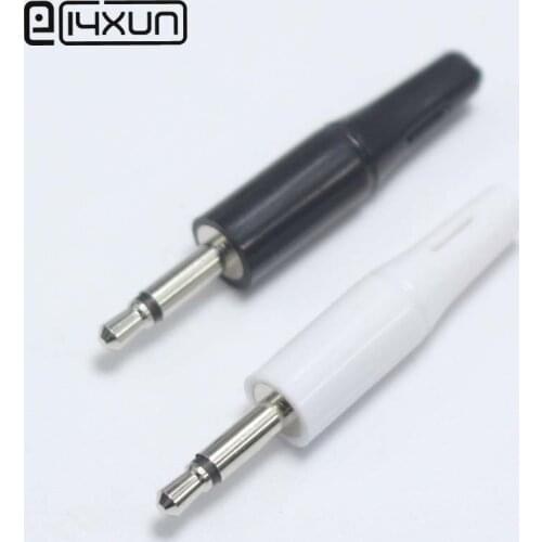 2pcs 2.5mm mono headset plug 2 pole 2.5 mm audio plug Jack Adapter connector for phone black white