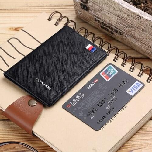 2021 high-end brand leather ultra-thin wallet mens credit card bag multifunctional first layer leather drivers license wallet