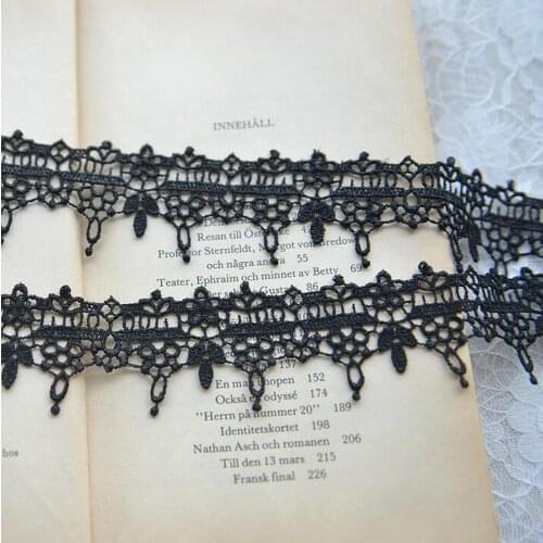 5 Meters Handmade Black Lace Trim Patchwork Material Lace Fabric DIY Garment Sewing Accessories