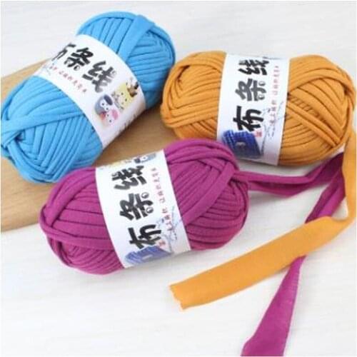 5 Pieces 100g Strip Thread Hook Handmade Bag Line Hand-Woven Cushion Line Carpet Line DIY Woven Coarse Yarn Crochet Tutorial