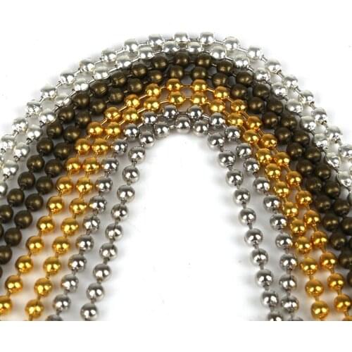 5pcs/lot Length 60cm Iron Made Ball Beads Chain 2.4mm Ball Beads Chain Necklace Connector for Bracelet Necklace Jewelry Findings