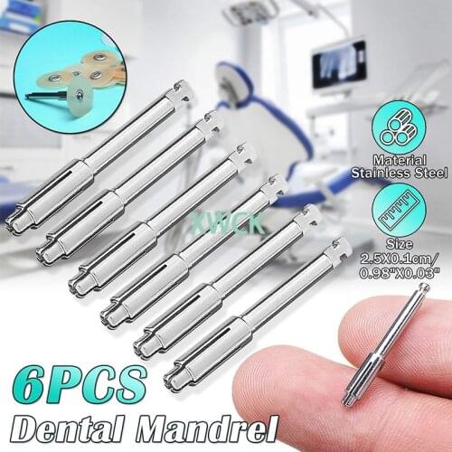 6pcs dental mandrel for polishing machine is suitable for dental laboratory disc polishing rotary tool handle set material
