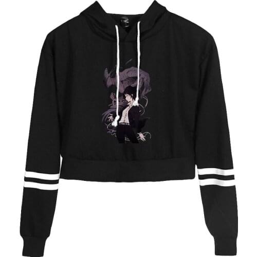 Ajin Demi Human Anime Fashion Crop Hoodies Women Hooded Pullover Crop Top Hot Sale Casual Streetwear Clothes