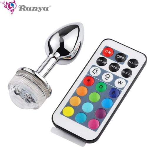 Sex Shop Luminous Metal Butt Plug Sex Anal Beads Anal Plug Toys for Adults Sex Toys for Couples Anal Dilators