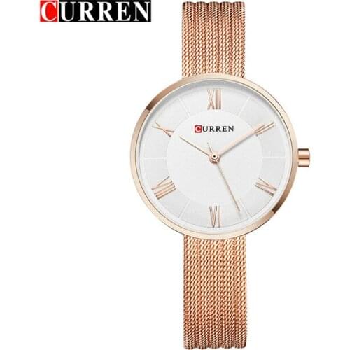 CURREN 9020 New Women Watch Fashion Simple style Quartz Watches Stainless Steel Band Wristwatch Waterproof Ladies Clock Gift