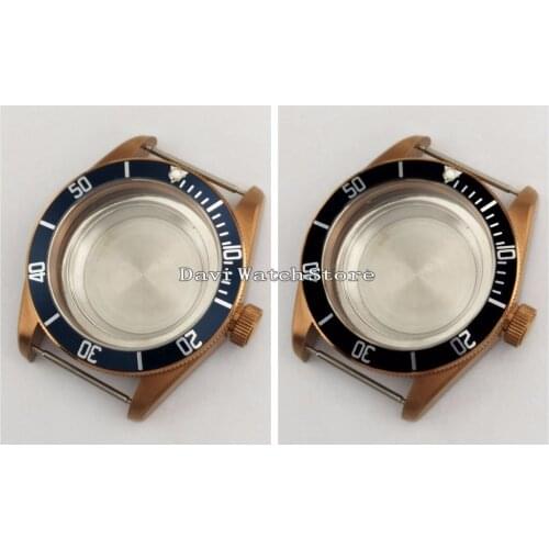 41mm Bronze plating Watch Case Fit Miyota 8215 ETA 2836 Mingzhu DG2813/3804