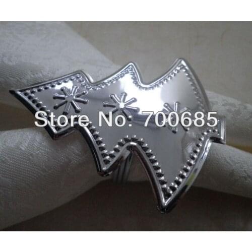 Napkin rings silver christmas tree wholesale napkin holder