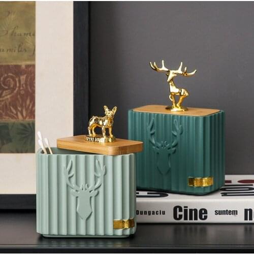 European Style Toothpick Box with Lid Household Kitchen Dining Table with Lid Toothpick Box Restaurant Service Cotton Swab Box