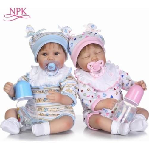 NPK Bebes reborn toy dolls 18" soft silicone vinyl reborn toddler girl dolls handmade baby real alive reborn bonecas