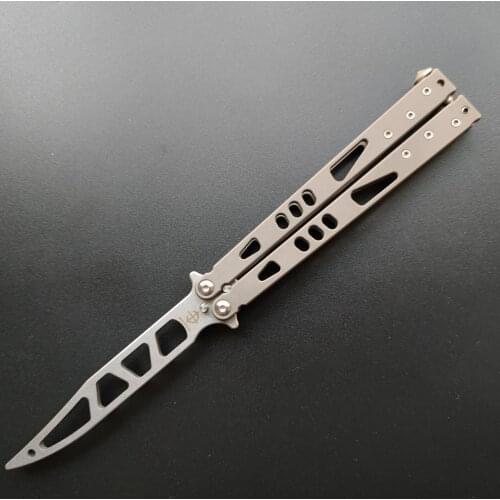 Baliplus Tach 2 Butterfly Trainer Knife VG10 Blade Bushings System Titanium Handle Jilt Pocket Free-swinging Knife Flipper Knife