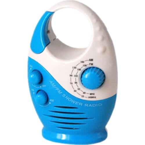 HOT-AM/FM Radio Portable Waterproof Radio Bathroom Suction Cup Hook-Up Radio Rechargeable, Auto Search Signal