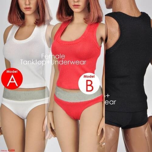 1/6 Scale F-059 Female Tanktop+Underwear Suit Magic Cube Toys Cotton Men vest Suit For M34