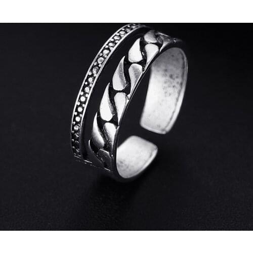 Trendy Vintage Claw Shape Antique Silver Plated Punk Hiphop Rock Style Resizable Rings for Women Girl & Man Retro Party Jewelry