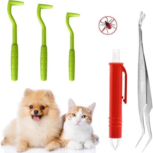 Pet cleaning insect catcher set Exterminator Tick Catcher Pet Mites Flea Extractor Insect Clip Scratching Device Tweezers