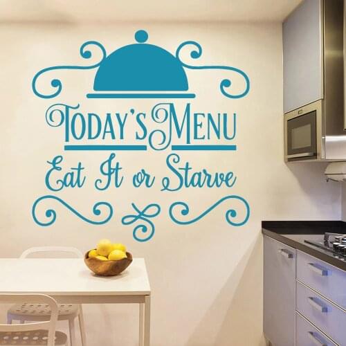 Cute Kitchen Frase Wall Stickers Self Adhesive Vinyl Waterproof Art Decal For Kitchen Rooms Diy Home Decor Mural Decals HY1923