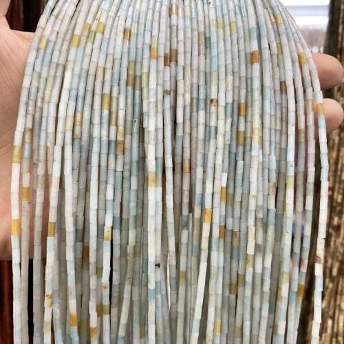 Natural Stone Loose Beads Cylindrical Scattered Crystal Agates Spacer Stone Beading Charms for Jewelry Making Necklace Bracelet