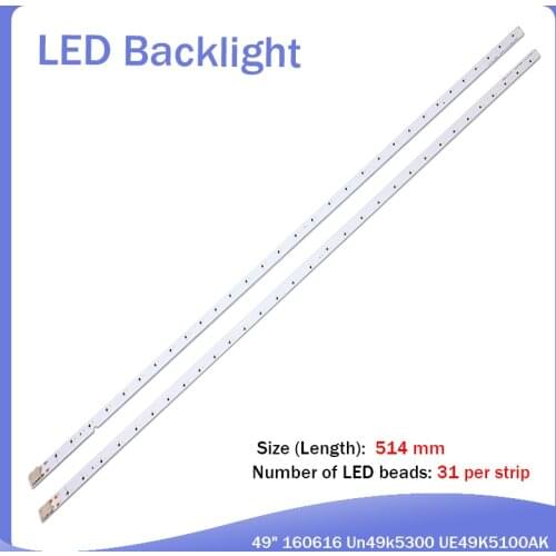 New Kit 10 PCS 31LED 515mm LED backlight strip for Samsung Louvre 49 160628 R L Diamond BN96-4659A 4660A BN95-03721A UE49K5100
