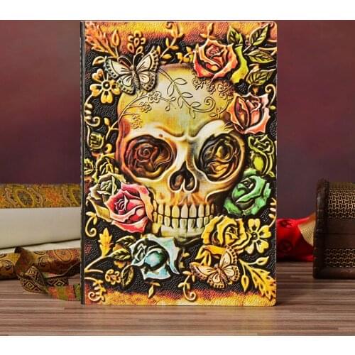 New Style European Embossed Notebook A5 Embossed Retro Metallic Pu Notepad Handmade Diary Business Stationery Tourism Memorial