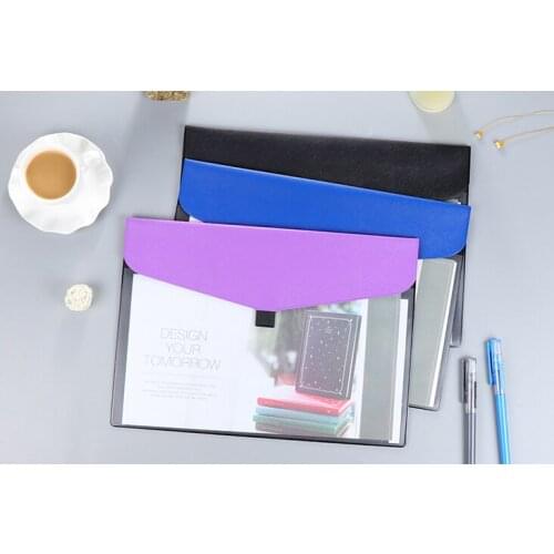 Fresh Solid color Files folder Document A4 Filing Bag for school office folders file organizer material escolar