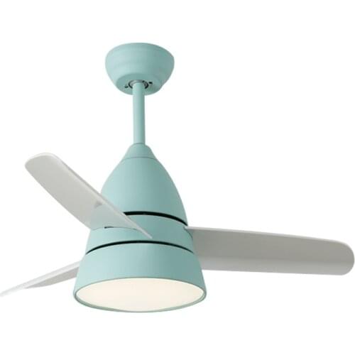 Nordic Macaron Fan Lamp Restaurant Simple Modern Chandelier Childrens Room Lamp Lovely Small Hanging Fan Lamp