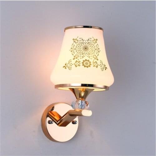 Simple European Modern Led Wall Light Bedroom Bedside Lamp Fashion Iron Background Wall Light Free Shipping