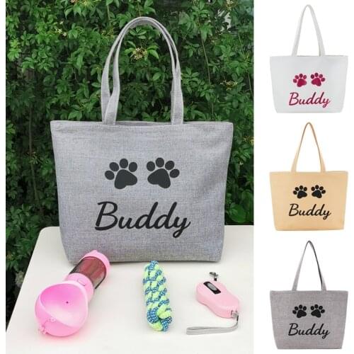 Free Print Name Bag Personalized Pet Dog Sling HandBag Portable Outdoor Travel Shouder Bags for Dogs Products Cute Paw Print